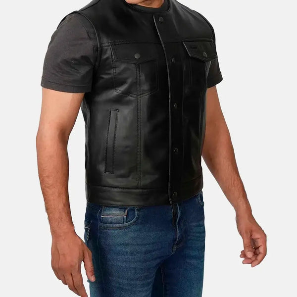 City Walker Mens Leather Vest