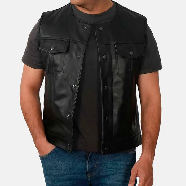 City Walker Mens Leather Vest