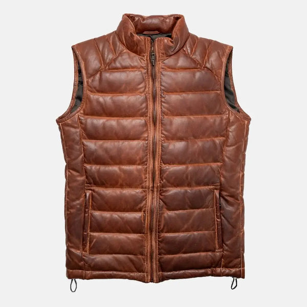 Ebon Attire Mens Leather Motorcycle Vest