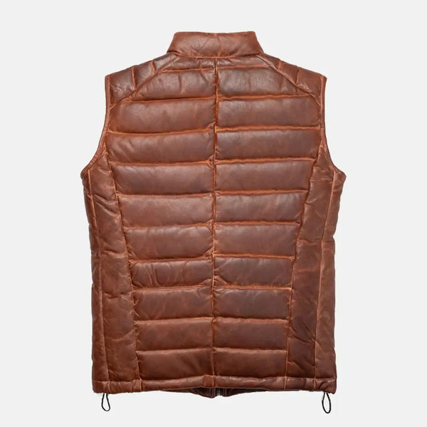 Ebon Attire Mens Leather Motorcycle Vest