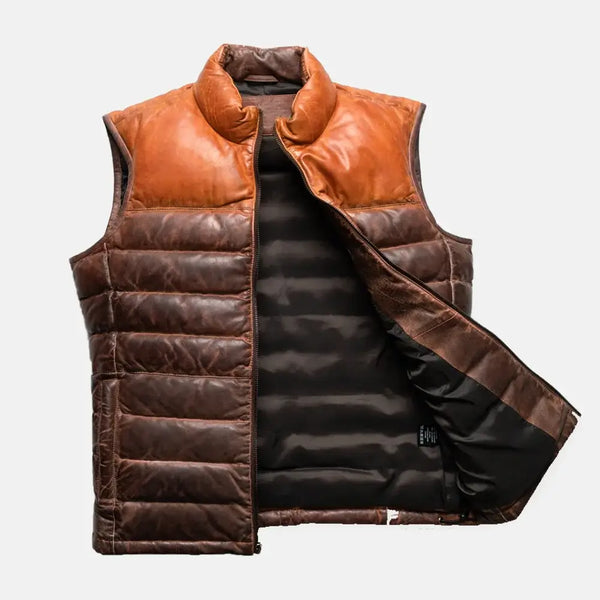Ebon Attire Mens Leather Motorcycle Vest