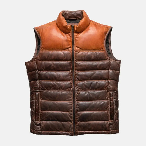 Ebon Attire Mens Leather Motorcycle Vest