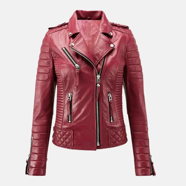 Inferno Vibe Leather Biker Jacket Women