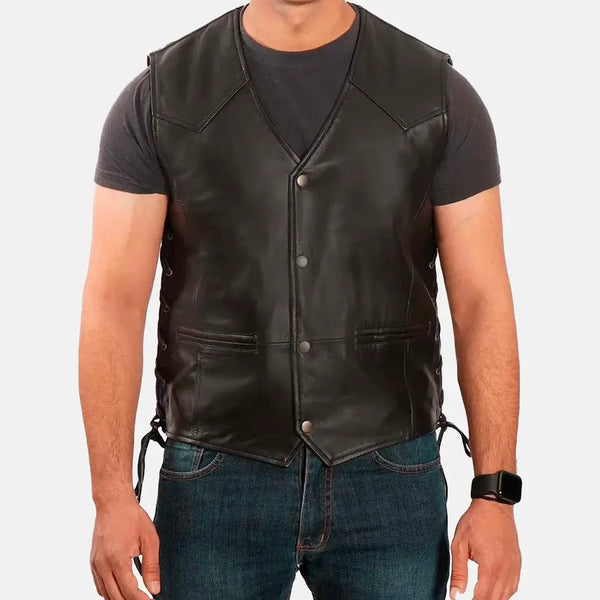 Unchained Leather Biker Vest | Men's Leather Vest