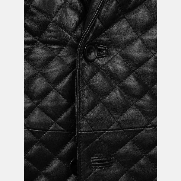 Vividity Double Button Men Leather Blazer