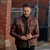 Budd Men's Burgundy Signature Leather Jacket