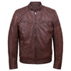 Budd Men's Burgundy Signature Leather Jacket