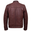 Budd Men's Burgundy Signature Leather Jacket