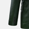 Classic Charm Leather Blazer Men Green