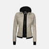 Coral Cove Women's  Hooded Leather Jacket with Removable Hood