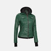 Coral Cove Women's  Hooded Leather Jacket with Removable Hood