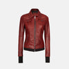 Coral Cove Women's  Hooded Leather Jacket with Removable Hood