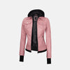 Coral Cove Women's  Hooded Leather Jacket with Removable Hood