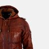 Declan Mens Hooded Leather Jacket