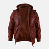 Declan Mens Hooded Leather Jacket