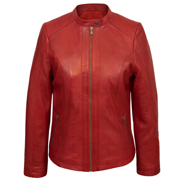 Eleanor Women’s Scarlet Heritage Leather Biker Jacket
