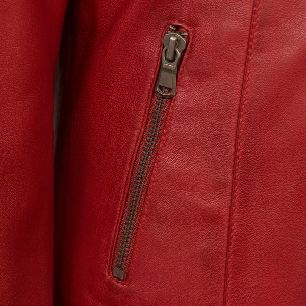 Eleanor Women’s Scarlet Heritage Leather Biker Jacket