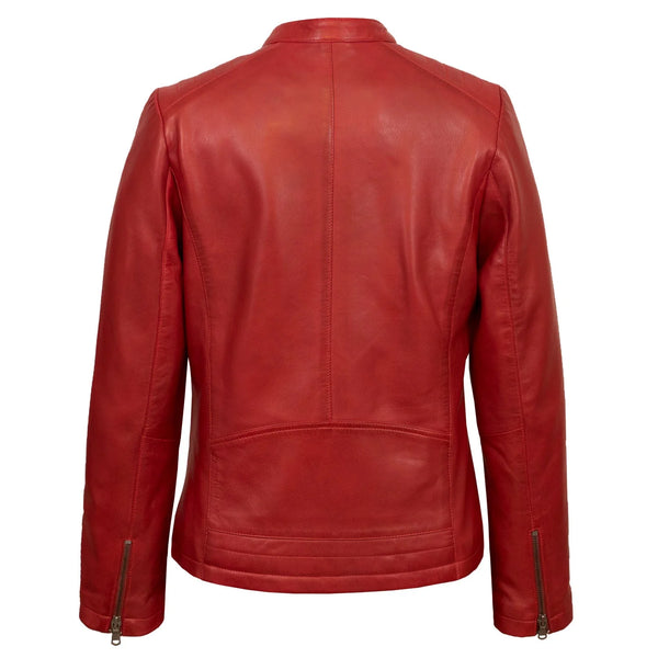 Eleanor Women’s Scarlet Heritage Leather Biker Jacket