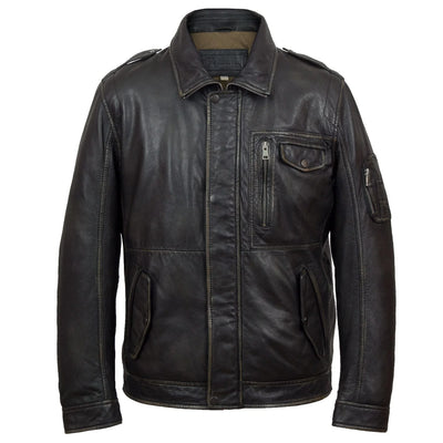 Falcon Men's Brown Leather Jacket