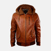 Firenze Leather Jacket With Hoodie