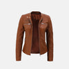 Genesis Hooded Leather Jacket Womens