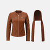 Genesis Hooded Leather Jacket Womens