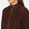 Glam Maverick Suede Leather Jacket for Women