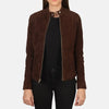 Glam Maverick Suede Leather Jacket for Women