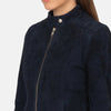 Glam Maverick Suede Leather Jacket for Women