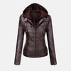 Hendrix Hawk Female Leather Jacket with Hood