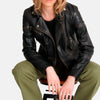 Inferno Vibe Leather Biker Jacket Women