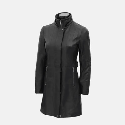 Moonlit Comfort Furry Hooded Leather Jacket Womens
