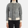 Nia A1 Suede Leather Bomber Jacket for Women