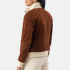 Nia A1 Suede Leather Bomber Jacket for Women