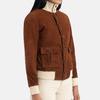 Nia A1 Suede Leather Bomber Jacket for Women