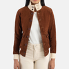 Nia A1 Suede Leather Bomber Jacket for Women