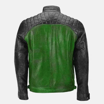 Olive Outlaw Leather Motorcycle Jacket