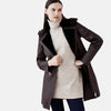 Plush Dreams Women Furry Long Leather Coat