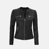 Rogue Fusion Bomber Hooded Leather Jacket Women