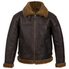 Rust-Toned Sheepskin Aviator Jacket for Men