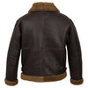 Rust-Toned Sheepskin Aviator Jacket for Men