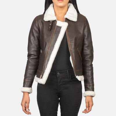 Soft Serenity Leather Bomber Jacket for Women