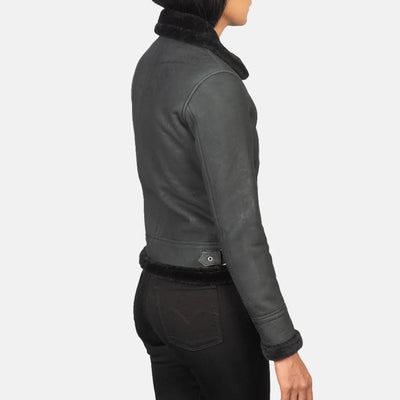 Soft Serenity Leather Bomber Jacket for Women