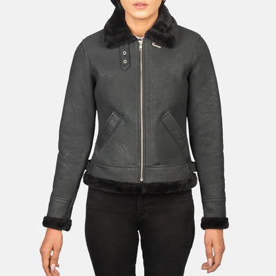 Soft Serenity Leather Bomber Jacket for Women