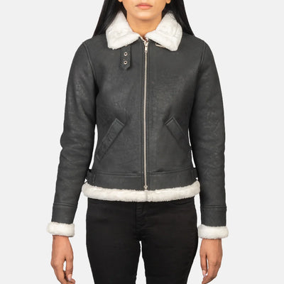 Soft Serenity Leather Bomber Jacket for Women