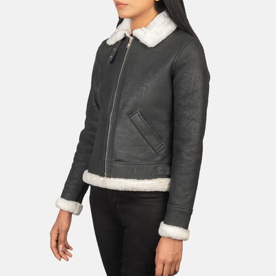 Soft Serenity Leather Bomber Jacket for Women