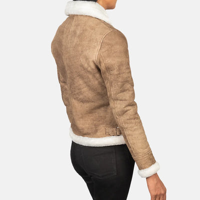 Soft Serenity Leather Bomber Jacket for Women