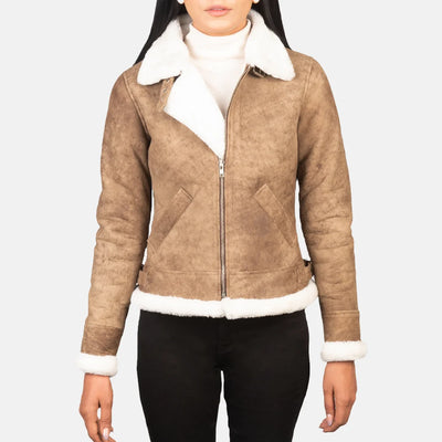 Soft Serenity Leather Bomber Jacket for Women