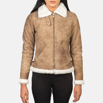 Soft Serenity Leather Bomber Jacket for Women
