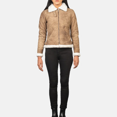 Soft Serenity Leather Bomber Jacket for Women